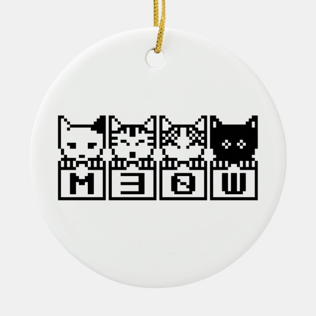 THE 8-BIT CATS M30W CERAMIC TREE DECORATION (Front)