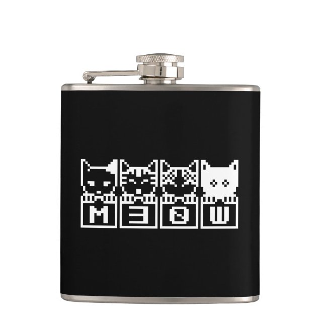 THE 8-BIT CATS M30W HIP FLASK (Front)