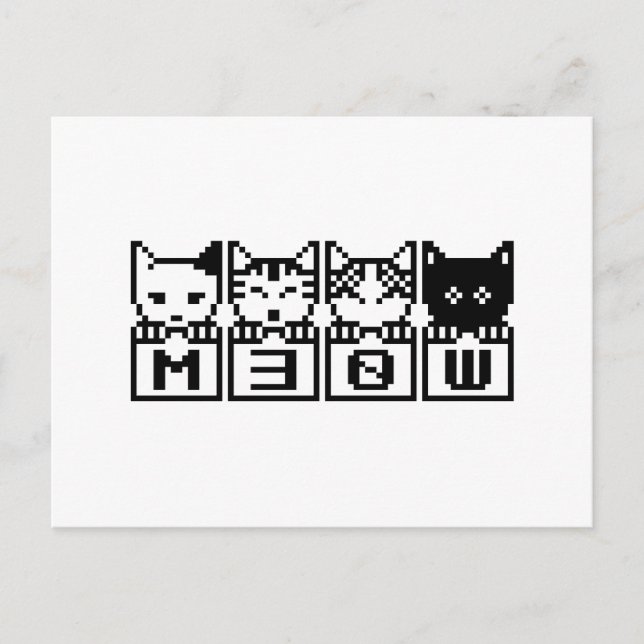 THE 8-BIT CATS M30W POSTCARD (Front)