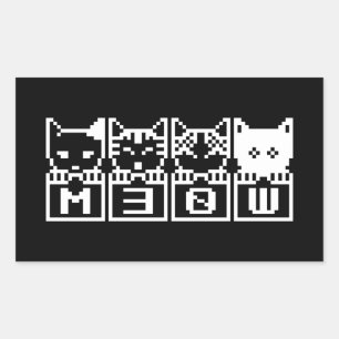 THE 8-BIT CATS M30W RECTANGULAR STICKER