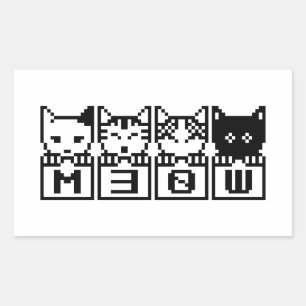 THE 8-BIT CATS M30W RECTANGULAR STICKER