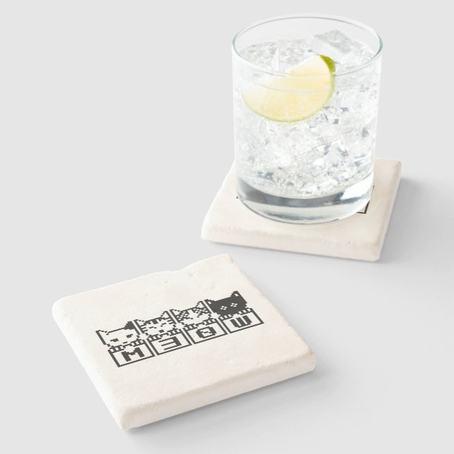 THE 8-BIT CATS M30W STONE COASTER (Side)