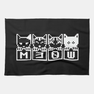 THE 8-BIT CATS M30W TEA TOWEL