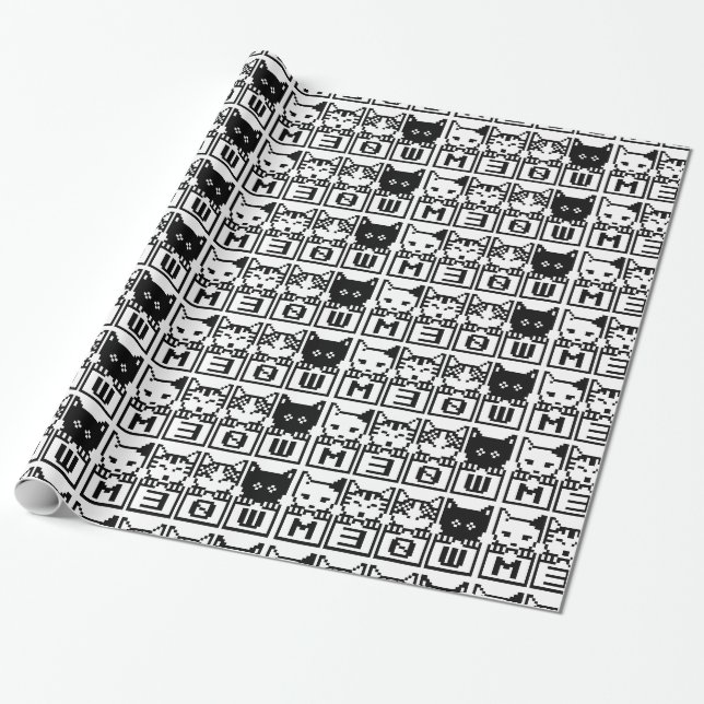 THE 8-BIT CATS M30W WRAPPING PAPER (Unrolled)