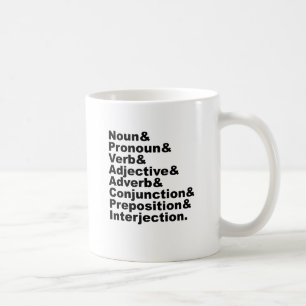 The 8 Parts of Speech in the English Language Coffee Mug
