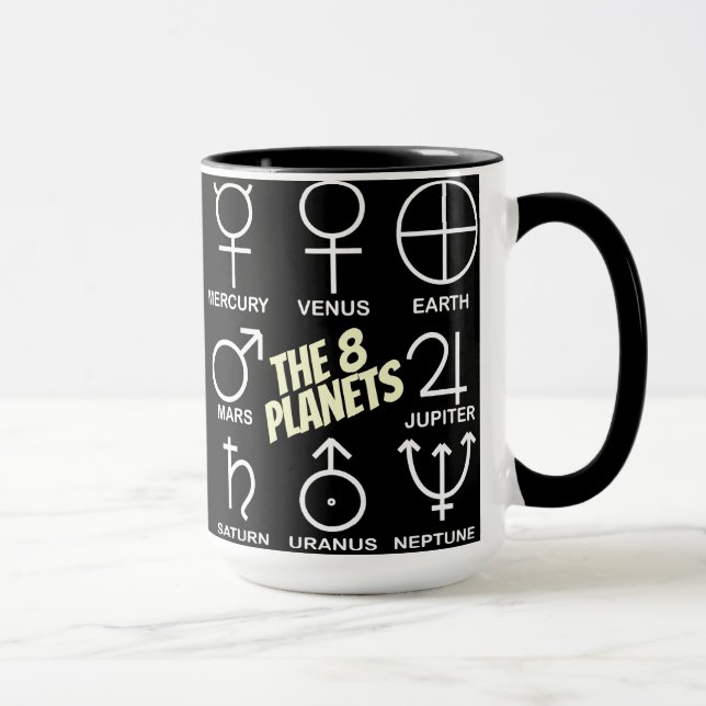 The 8 Planetary Symbols Chart  Mug (Right)