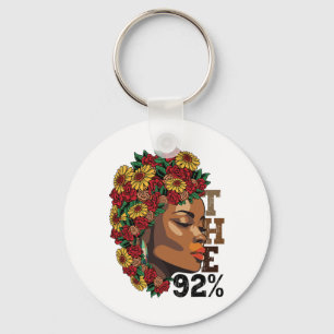 The 92 Percent Floral Black Women Black History Mo Key Ring