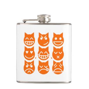 The 9 Lives of the Emoji Cat Hip Flask