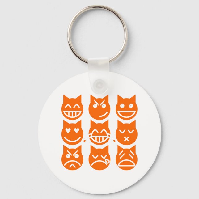 The 9 Lives of the Emoji Cat Key Ring (Front)