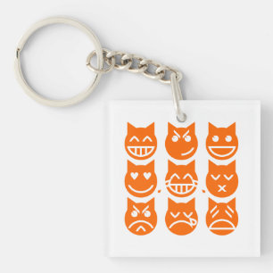 The 9 Lives of the Emoji Cat Key Ring