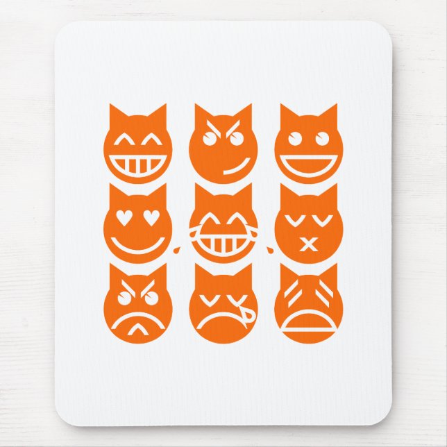 The 9 Lives of the Emoji Cat Mouse Mat (Front)