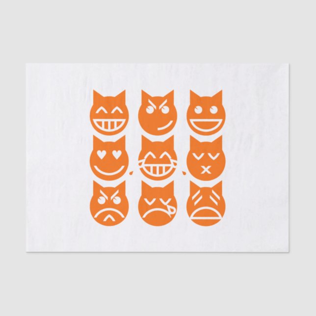 The 9 Lives of the Emoji Cat Tissue Paper (Front)