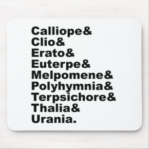 The 9 Muses As Made Popular By Greek Mythology Mouse Mat