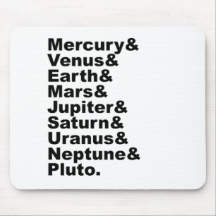 The 9 Planets of The Solar System (Pre 2006) Mouse Mat