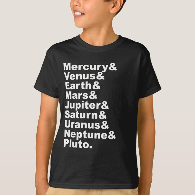 The 9 Planets of The Solar System (Pre 2006) T-Shirt (Front)
