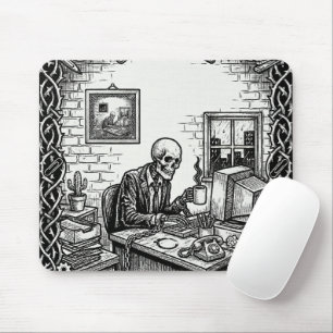 The 9 to 5 Tarot Card Funny Skeleton Corporate Mouse Mat