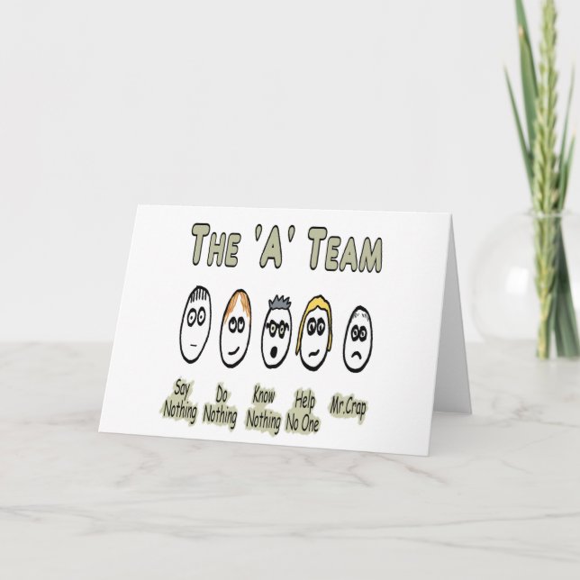 The 'A' Team Project Management Card (Front)