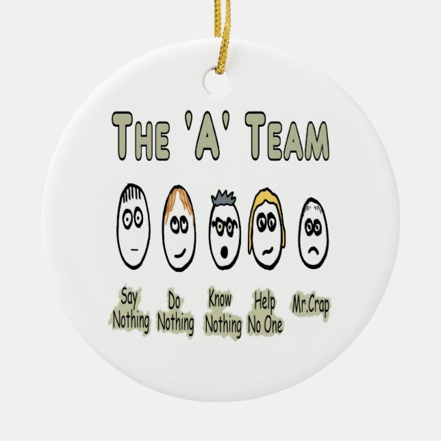 The 'A' Team Project Management Ceramic Tree Decoration (Front)