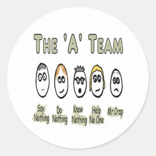 The 'A' Team Project Management Classic Round Sticker