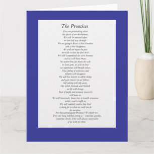 The  AA Promises (paper sheet.) Card