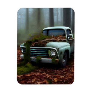 The Abandoned Truck Digital Art   Magnet