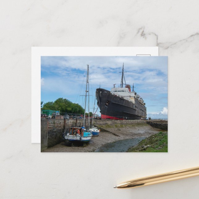 The Abandoned TSS Duke of Lancaster Ship Holiday Postcard (Front/Back In Situ)