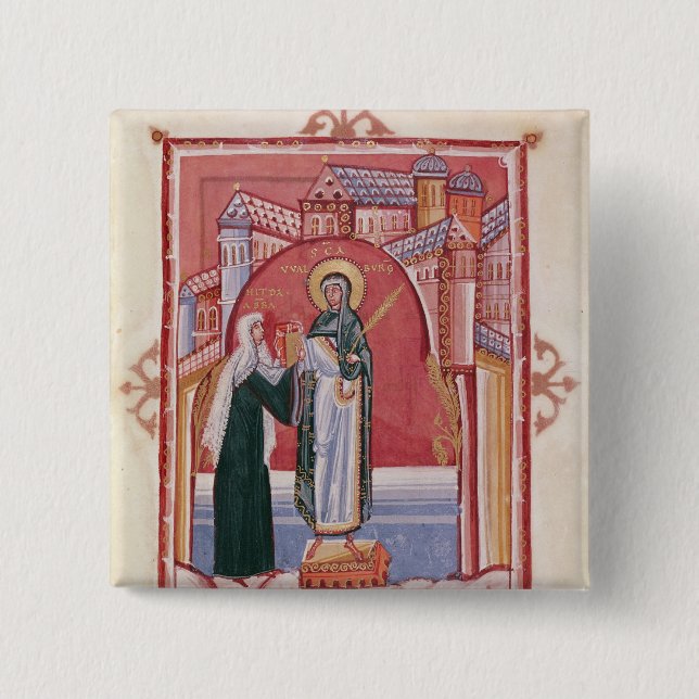 The Abbess Hilda offering 15 Cm Square Badge (Front)