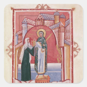 The Abbess Hilda offering Square Sticker