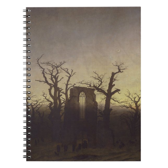 The Abbey In The Oakwood By Caspar David Friedrich Notebook (Front)