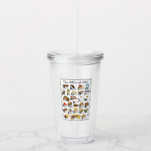 The ABCs of NYC Classic New York City Foods Acrylic Tumbler