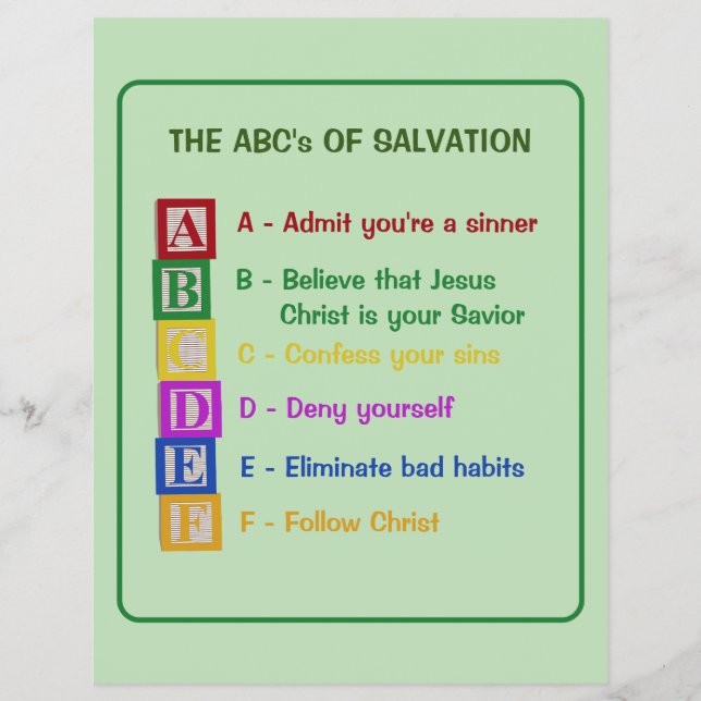 The ABC's of Salvation Flyer (Front)