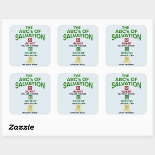 The ABC's of Salvation Square Sticker