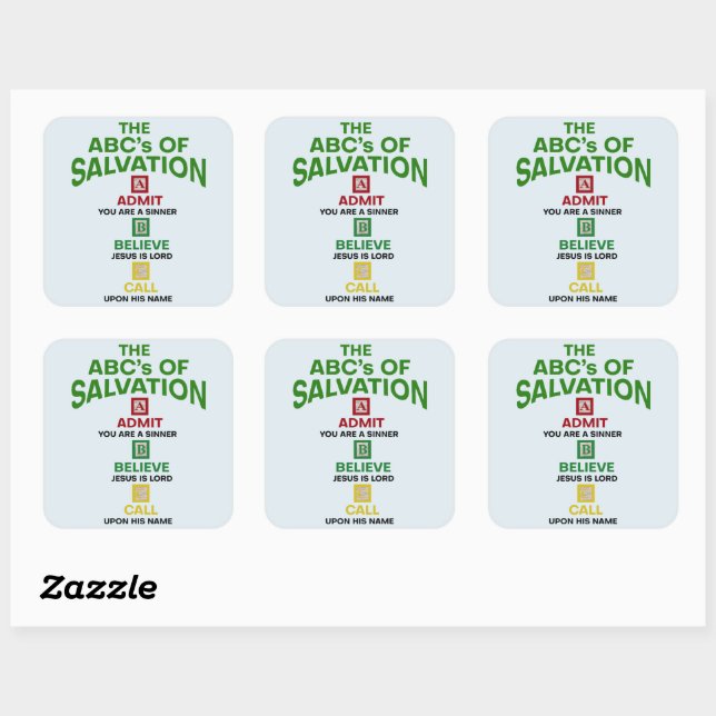 The ABC's of Salvation Square Sticker (Sheet)