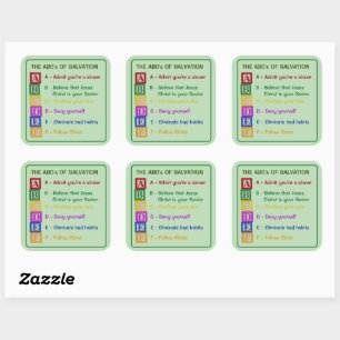 The ABC's of Salvation Square Sticker