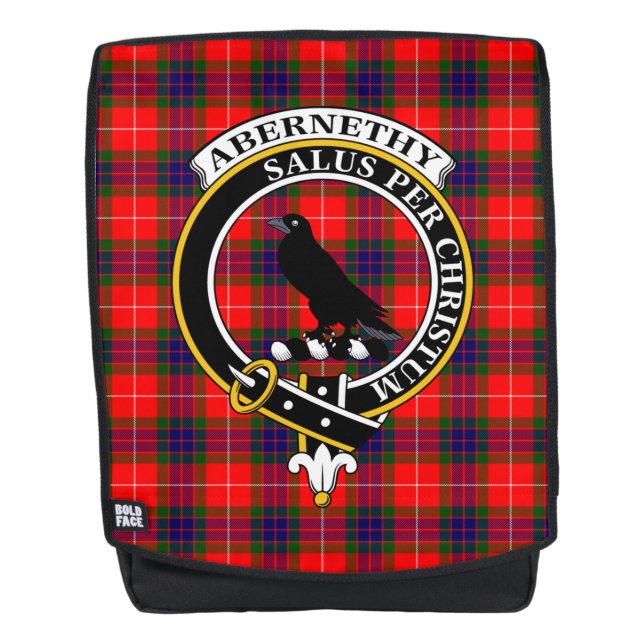 The Abernethy Clan Crest Tartan Plaid Backpack (Front)