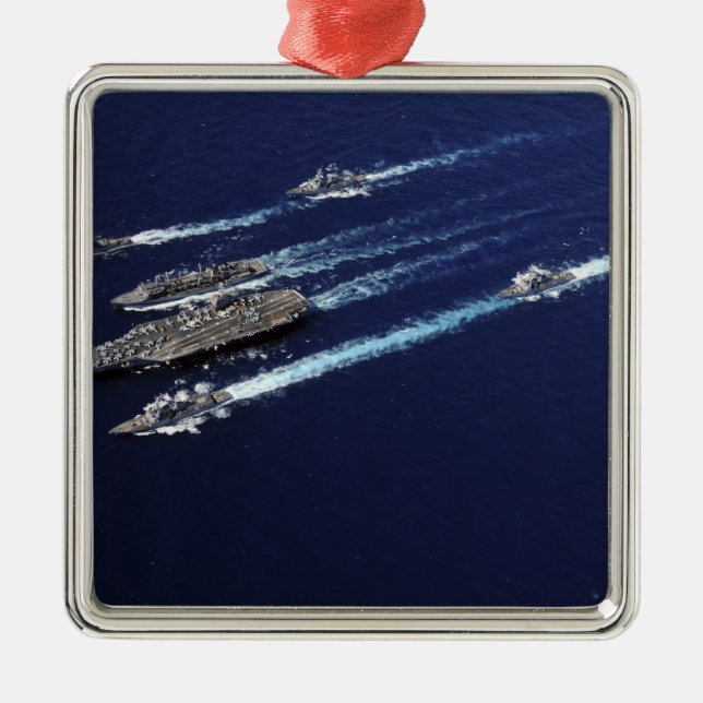 The Abraham Lincoln Carrier Strike Group ships Metal Tree Decoration (Front)