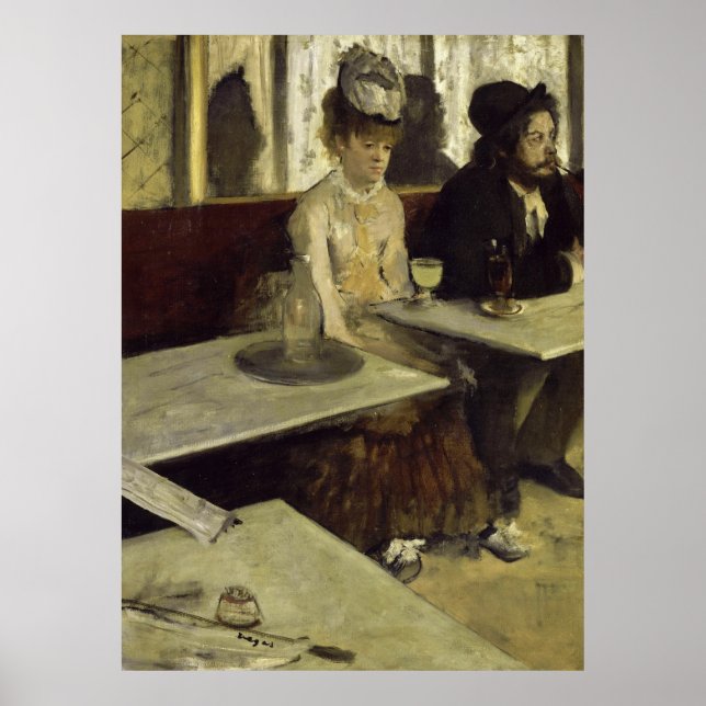 The Absinthe Drinker or L’Absinthe by Edgar Degas Poster (Front)