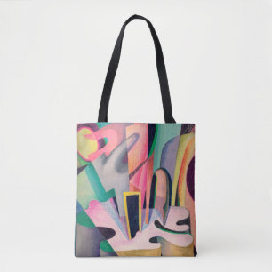 The abstract composition is drawn with watercolors tote bag