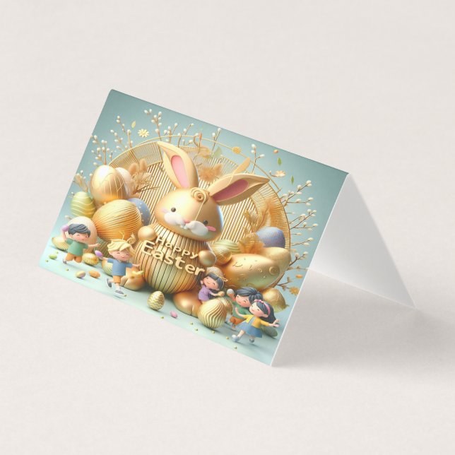 The Abstract Gold Easter Bunny  (Front)