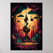 The Abstract Landscape of Swirling Patterns Poster