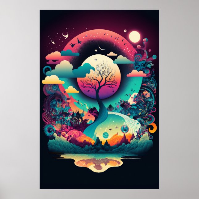The Abstract Landscape of Swirling Patterns Poster (Front)