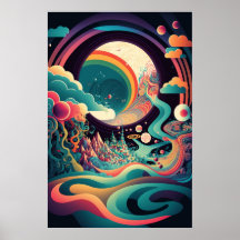 The Abstract Landscape of Swirling Patterns Poster