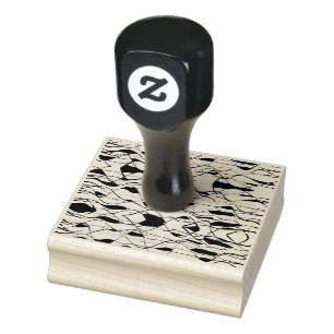 the abstract waves rubber stamp