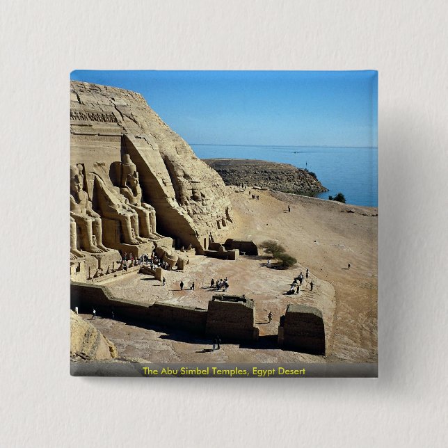 The Abu Simbel Temples, Egypt Desert 15 Cm Square Badge (Front)