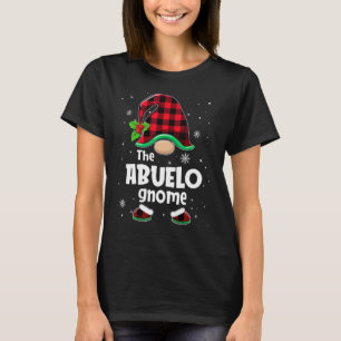 The Abuelo Gnome Buffalo Plaid Christmas Matching  T-Shirt