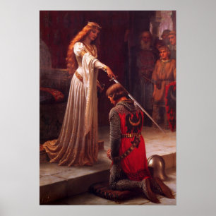 The Accolade – Mediaeval Knight and Lady Art Print