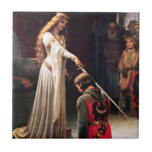 “The Accolade” Mediaeval Painting by Edmund Blair  Tile