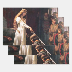 “The Accolade” Mediaeval Painting by Edmund Blair Wrapping Paper Sheet