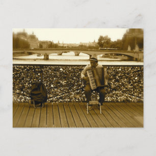 The Accordion Player - Pont des Arts, Paris Postcard