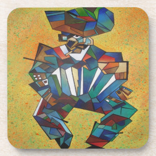The Accordionist Cubism Art Coaster